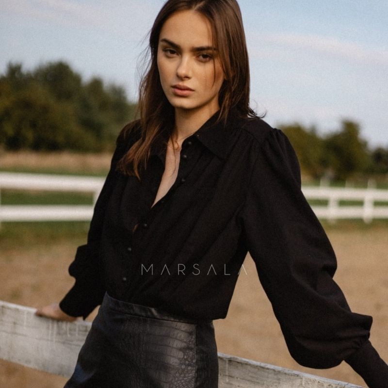 Bombažna srajca za ženske Libre Black - By Marsala