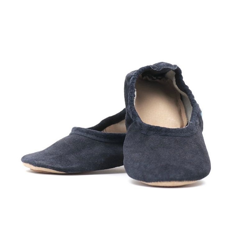 Usnjeni modri šolski copati - Alenka copati