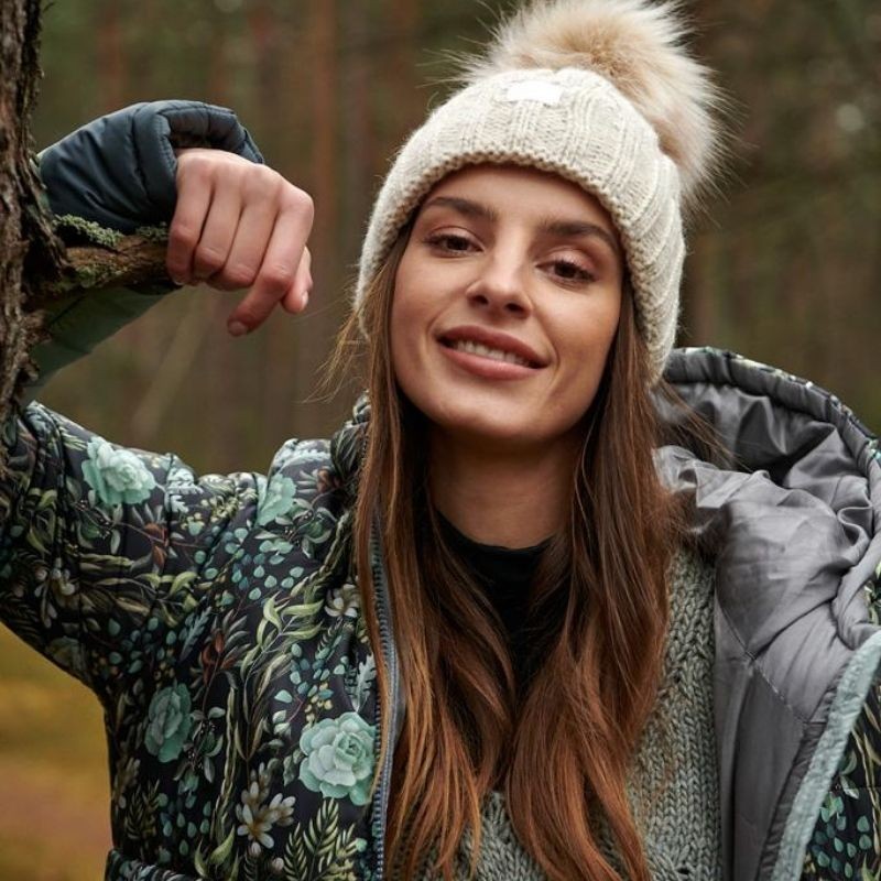 Daljša zimska bunda za ženske v potisku Morning Fog - Naoko