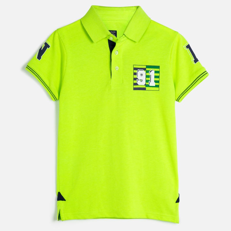 Neon rumena polo majica za fante - Mayoral