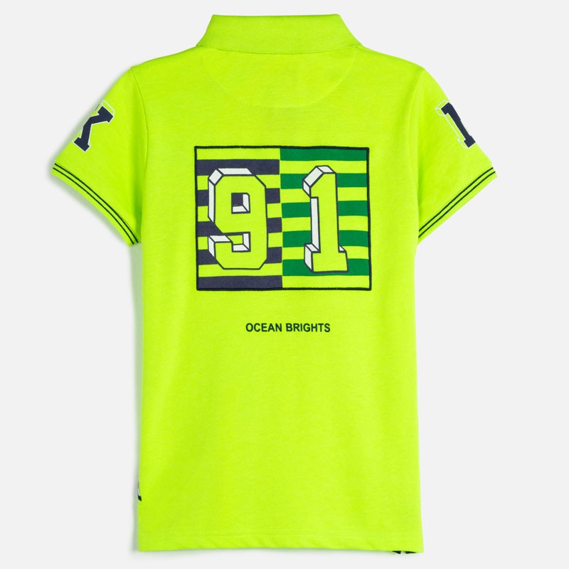 Neon rumena polo majica za fante - Mayoral
