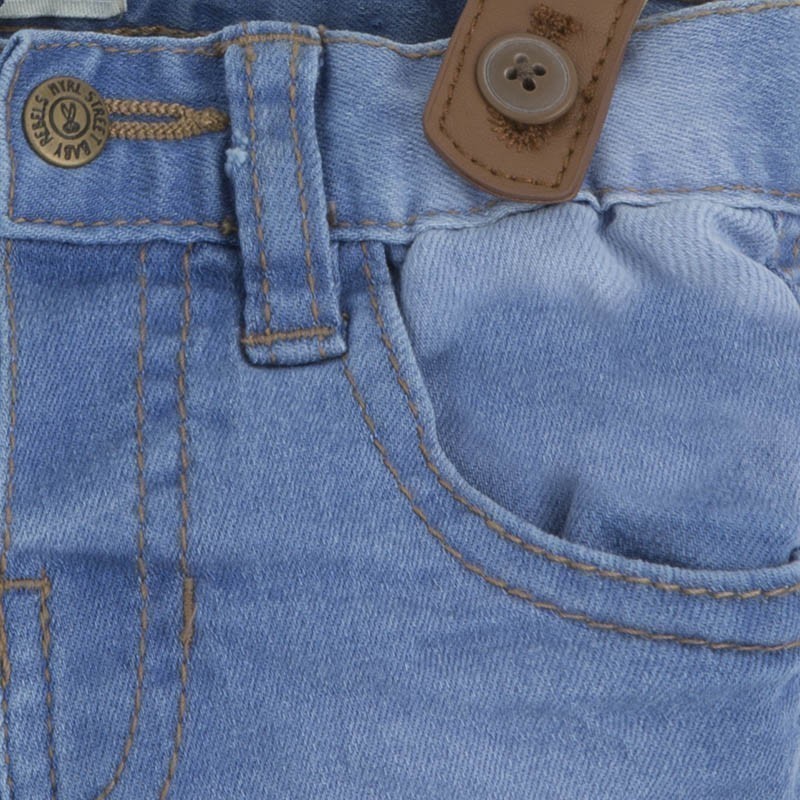 Lahke jeans hlače pobeljene z naramnicami (1535-015) - Mayoral