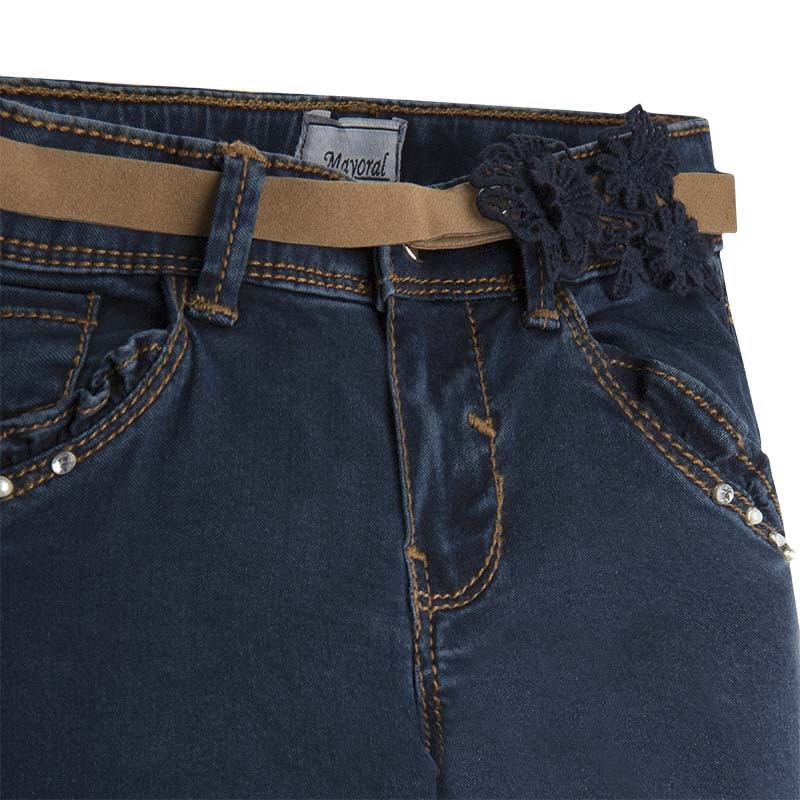 Poletne jeans hlače v dark jeans barvi za punce - Mayoral