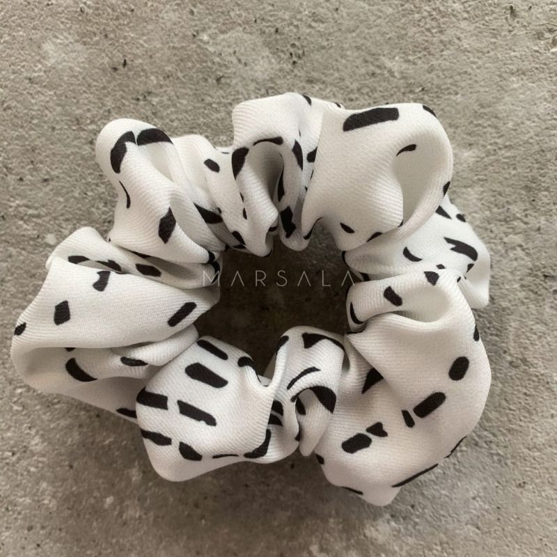 Elastika za lase scrunchie EMI White-striped - by Marsala