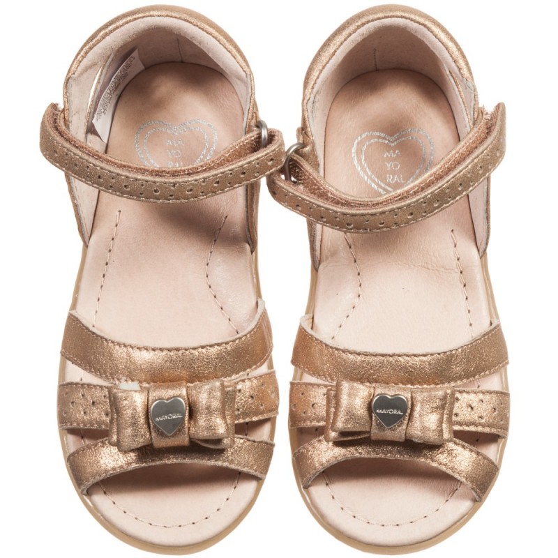 Usnjeni sandali za punčke z mašno - Mayoral