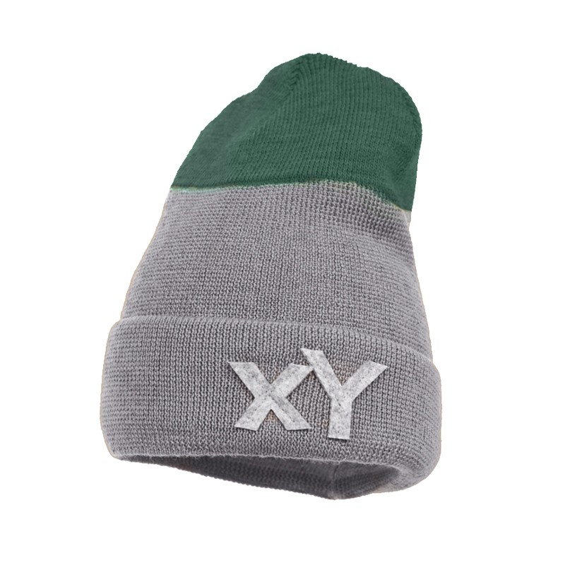 Zimska kapa HEY za fante v sivo - zeleni kombinaciji - Pupill