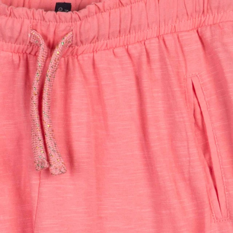 Športne in lahko bombažne hlače na vrvico v roza barvi - Losan