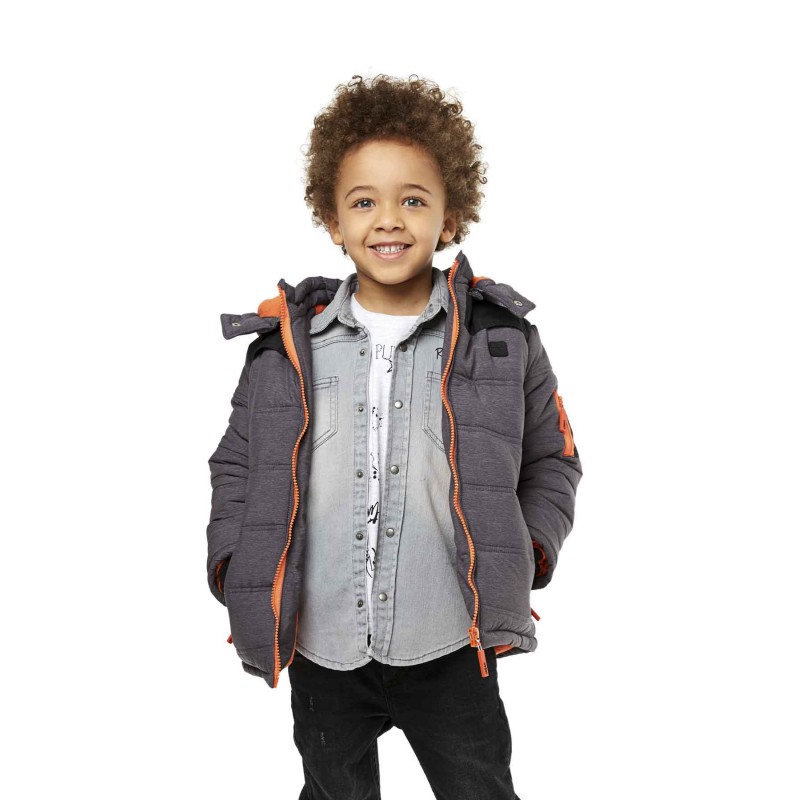 Podložena zimska jakna v antracit sivi barvi za fante - Losan