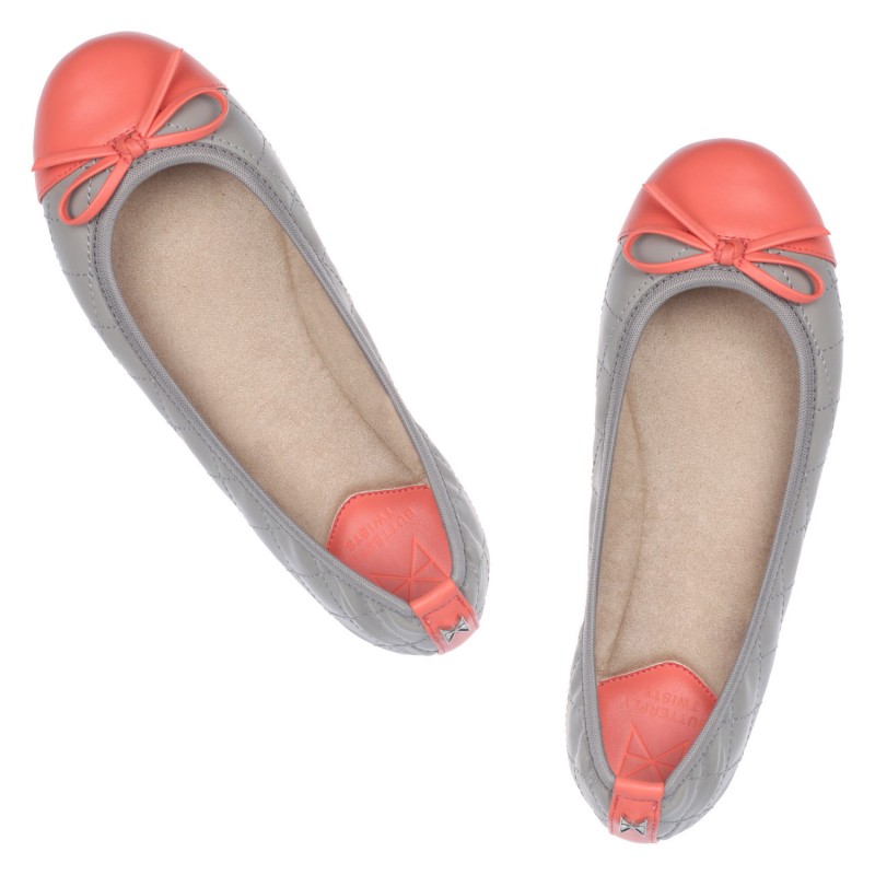 Balerinke za ženske Olivia Dove Grey - Coral - Butterfly Twists