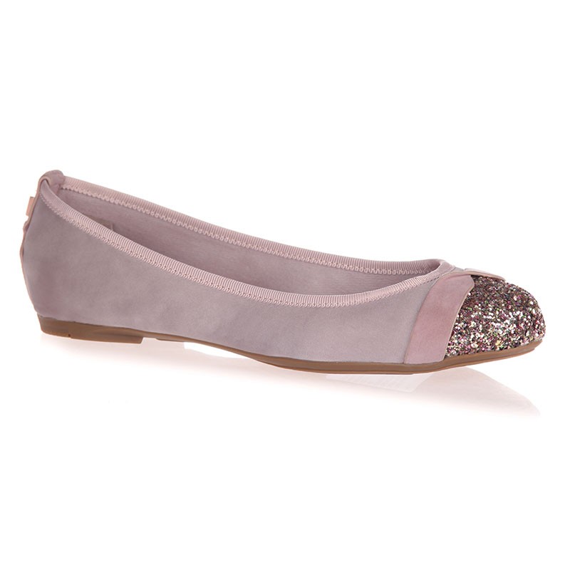 Balerinke s spominsko peno CHARLOTTE Fawn Satin/Rose Gold Glitter - Butterfly Twists