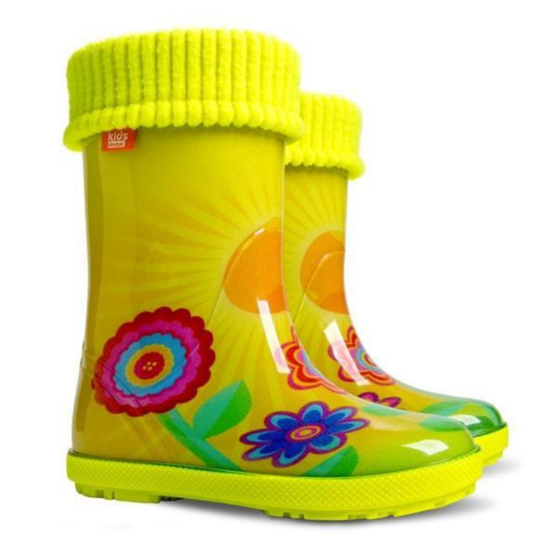 Podloženi dežni škornji za punce Sonček - Demar