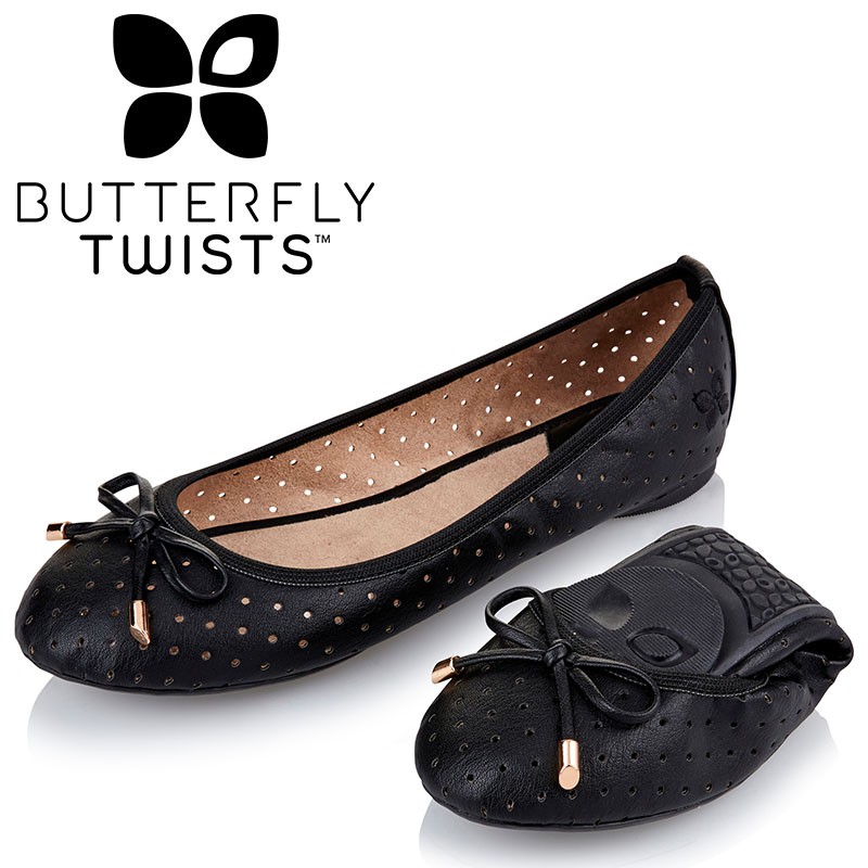 Balerinke za ženske GRACE Black - Butterfly Twists