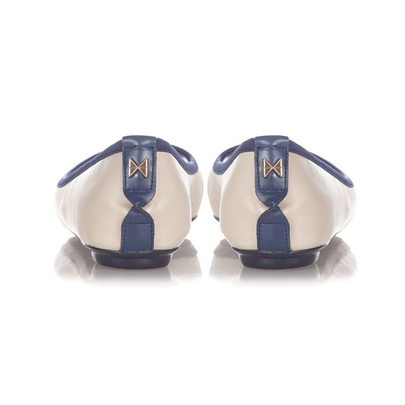 Balerinke s spominsko peno JANEY Cream Navy - Butterfly Twists