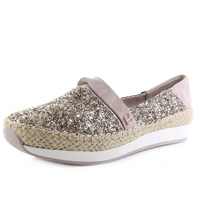 Espadrile s spominsko peno MAYA Rose Gold Glitter - Butterfly Twists