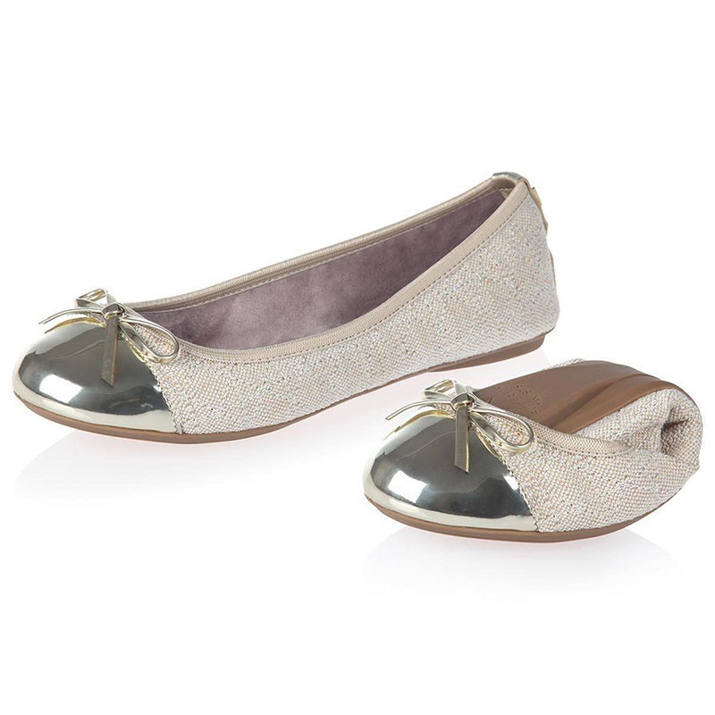 Balerinke s spominsko peno OLIVIA Gold Linen - Butterfly Twists