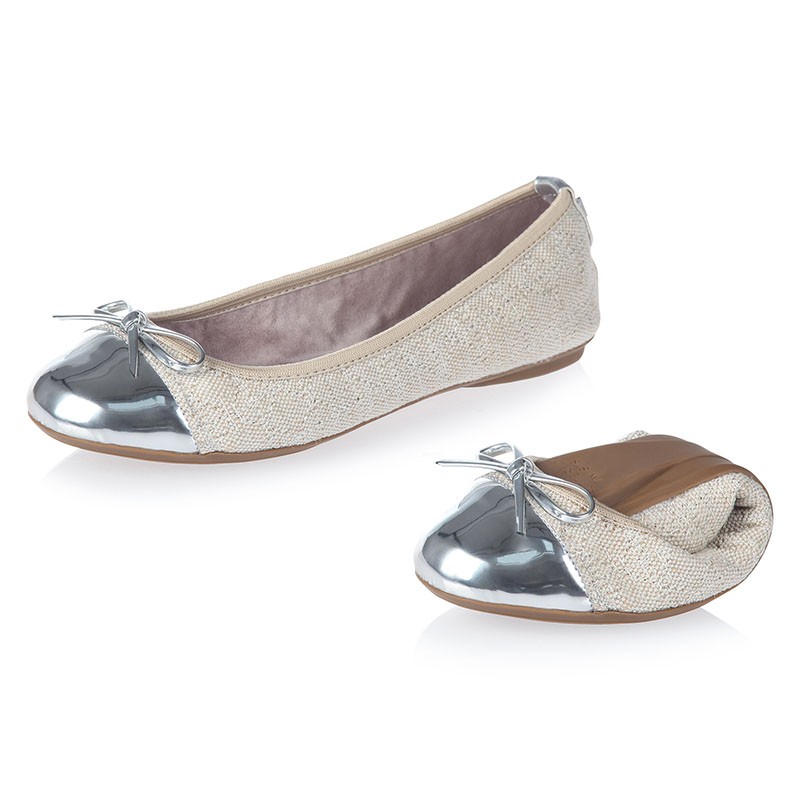 Balerinke s spominsko peno OLIVIA Silver Linen - Butterfly Twists