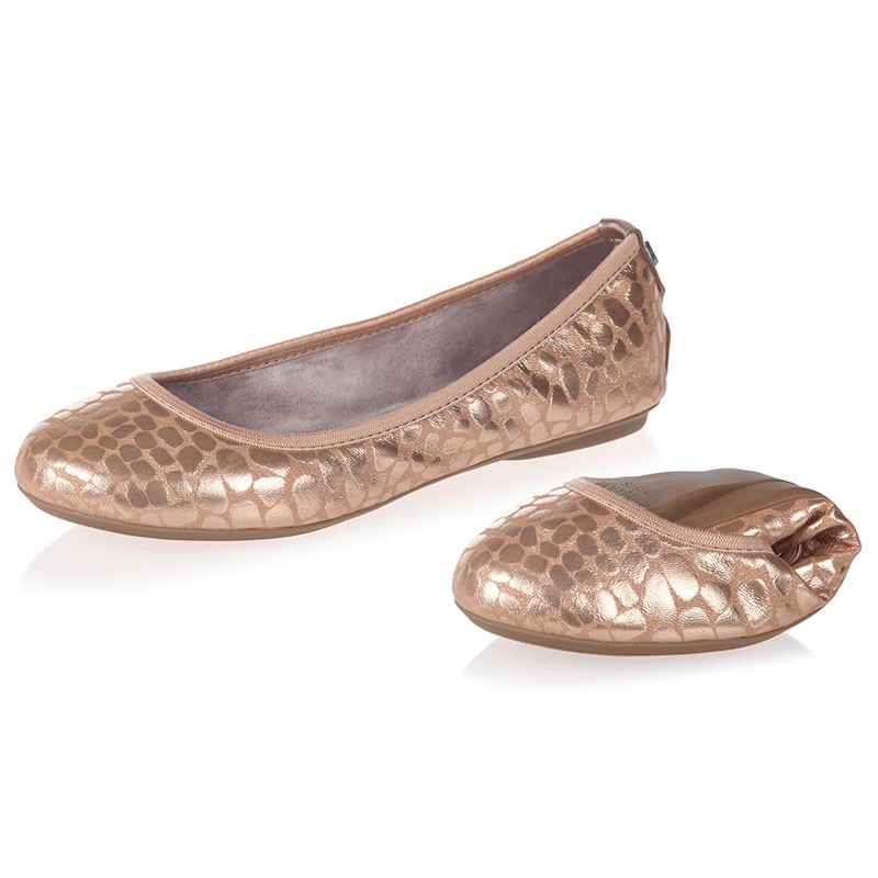 Balerinke s spominsko peno SOPHIA Rose Gold Metalic Leopard - Butterfly Twists