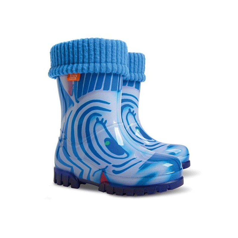 Podloženi dežni škornji za otroke Blue Zebra - Demar