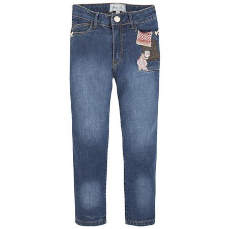 Kavbojke skinny za punce z našitkom (4550-062) - Mayoral