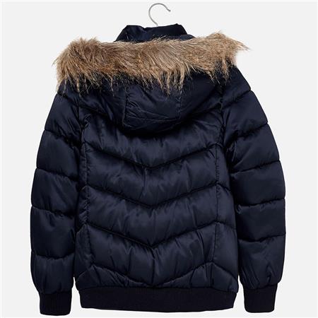 Zimska bunda z umetnim krznom na kapuci za punce - Mayoral