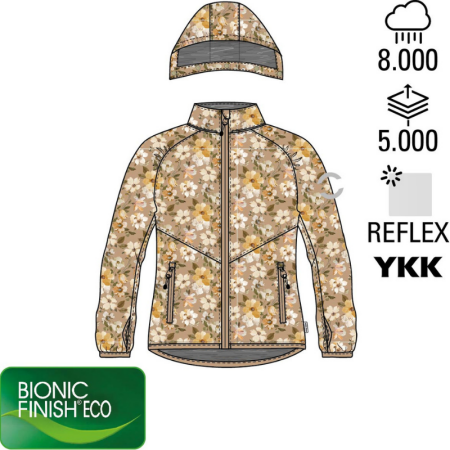 Softshell, odporen na vodo in veter, za punce v potisku Cafe Au Lait - Mikk - Line