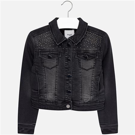 Jeans jakna v črni barvi za punce - Mayoral