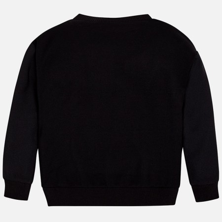 Lahek pulover v črni barvi z okrasnimi kristali za punce - Mayoral