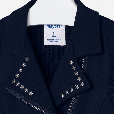 Krajša jakna v temno modri barvi za punce - Mayoral
