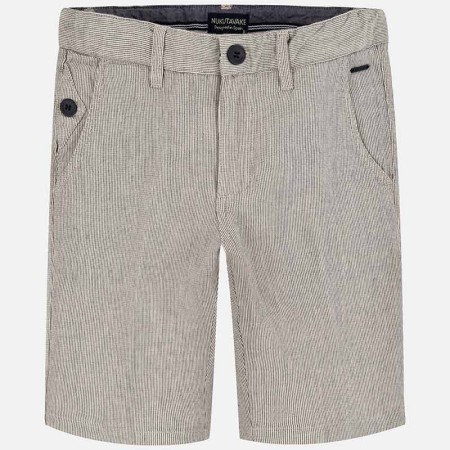 lanene kratke hlače za fante v krem - črtasti kombinaciji - Mayoral