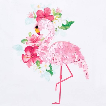 Bel top na naramnice s potiskom flaminga - Mayoral