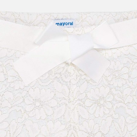 Bele čipkaste kratke hlače za punce - Mayoral