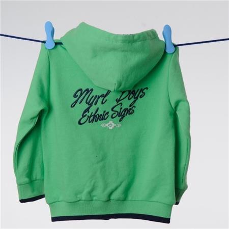 Pulover s kapuco in zadrgo v zeleni barvi za fante (3416-065) - Mayoral