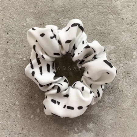 Elastika za lase scrunchie EMI White-striped - by Marsala