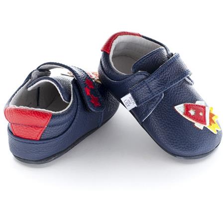 Usnjeni copati Riley Rocket Navy za fantke - Jack & Lily