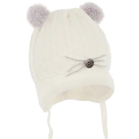 Bela zimska kapa z ušeski Emanuel za otroke - Pupill