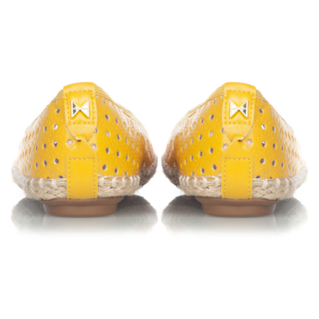 Balerinke za ženske GIGI Mustard Perforated - Butterfly Twists