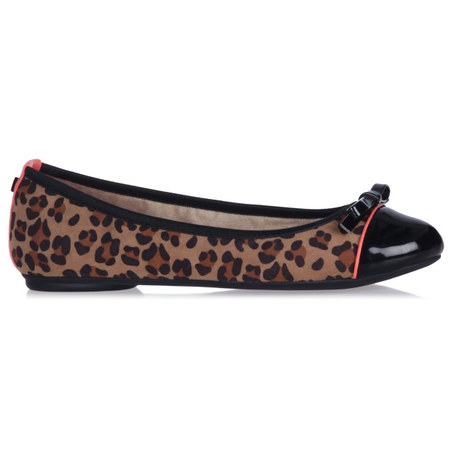 Balerinke za žene CARA Tan Leopard Black - Butterfly Twists