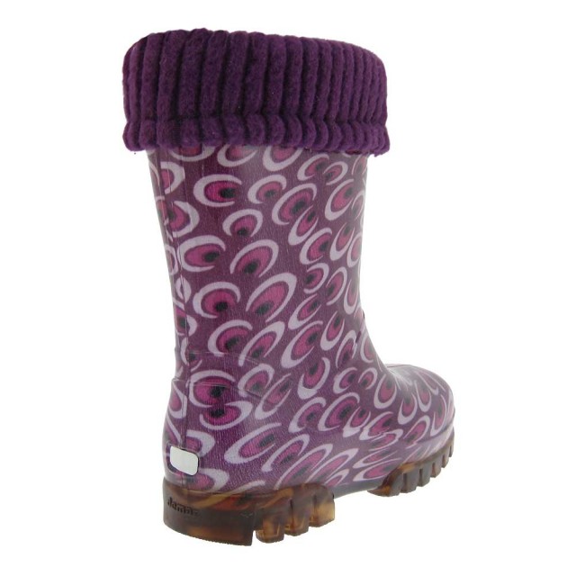 Čizme za kišu za cure Violet Raindrops - Demar