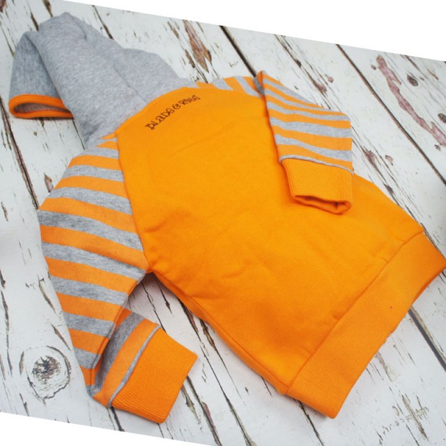 Flis jopica STRIPED ORANGE HOODIE za otroke - Blade & Rose