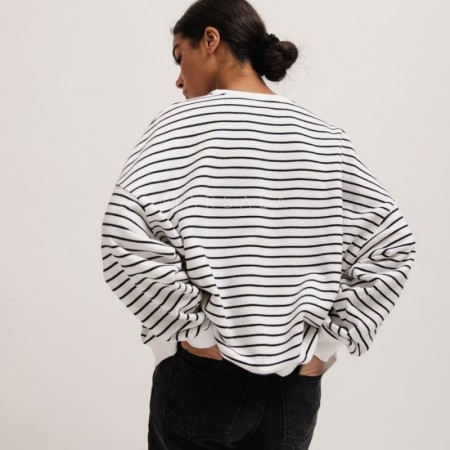 Pulover PHENIX Black and White Stripes- By Marsala
