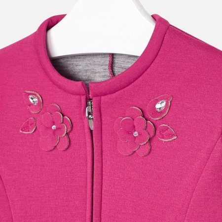 Roza jakna z naborki za punce, detajli - Mayoral