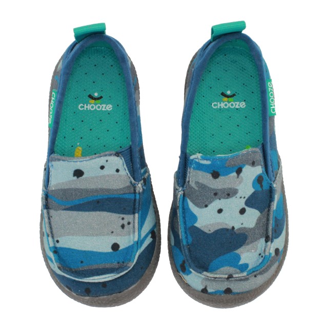 Mokasini za fante Scout v potisku Camo Blue - Chooze