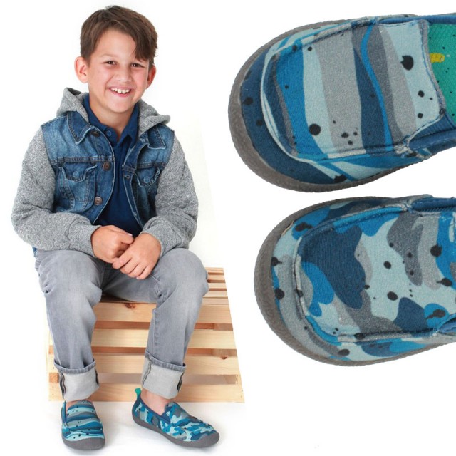 Mokasini za fante Scout v potisku Camo Blue - Chooze