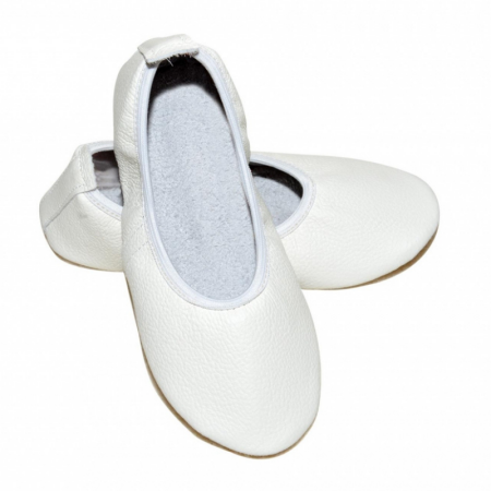 Kožne papuče za djecu BALERINA FLEX bijeli - Copa Cop