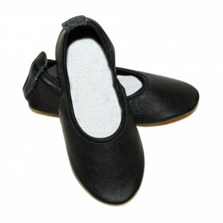 Kožne papuče za djecu BALERINA FLEX crni - Copa Cop