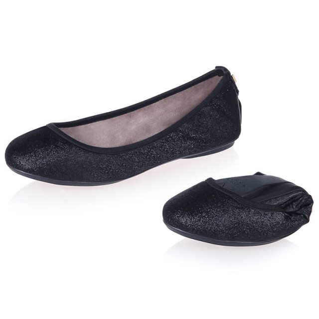 Balerinke s memorijskom pjenom za žene SOPHIA Black Glitter - Butterfly Twists