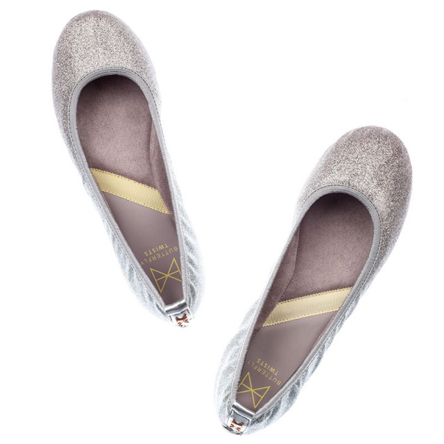 Balerinke s spominsko peno SOPHIA Silver Rose Gold Glitter - Butterfly Twists