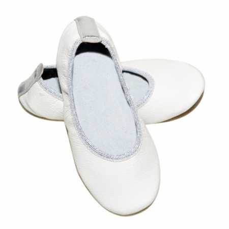 Kožne papuče za djecu BALERINA UNI bijele - Copa Cop