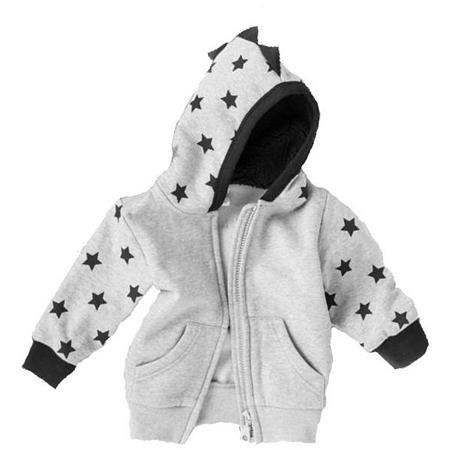 Podložen pulover s dinozaver kapuco Gray Star hoodie za otroke - Blade&Rose