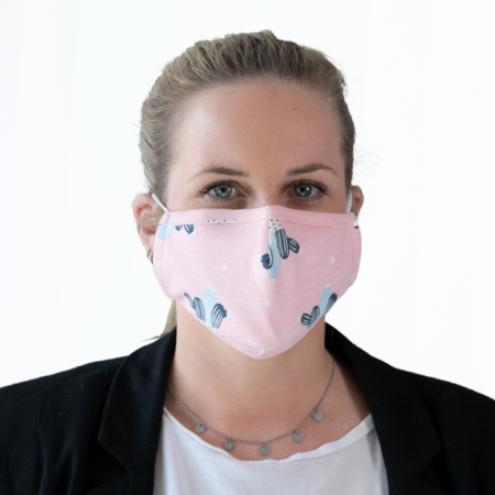 Bombažna zaščitna maska za obraz iz bombaža Pink Cacatus - Parsa
